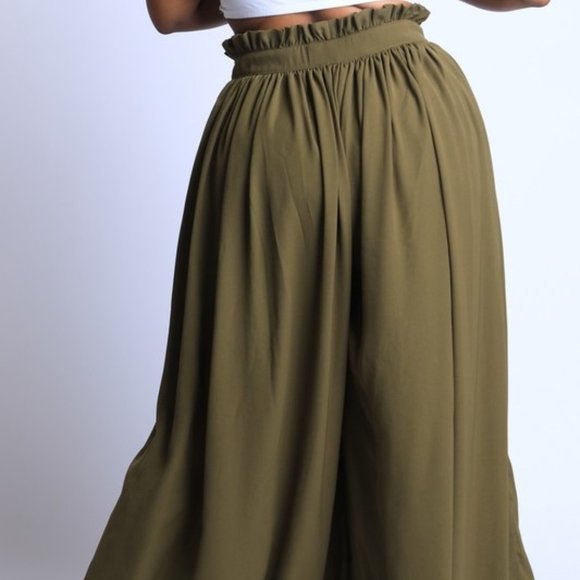 Palazzo Pant In Olive - Picture 2 of 5